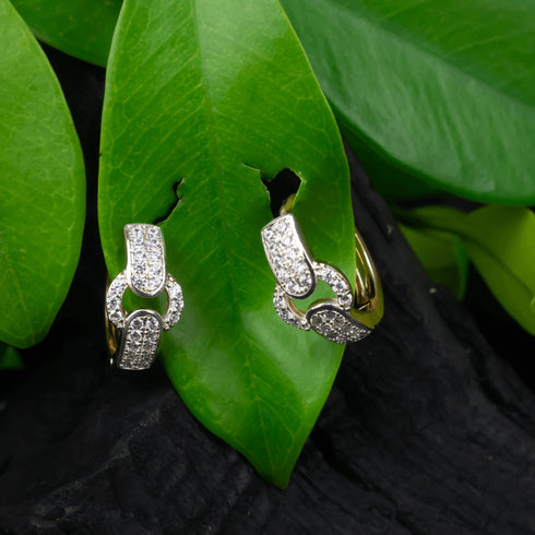 Stylish Diamond Buckle Earrings - D113A